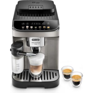 Espressor automat De'Longhi Magnifica Evo ECAM 290.81.TB, 1450W, 7 tipuri de bauturi, 15 bari, Carafa pentru lapte, Sistem LatteCrema, Rasnita cu 13 setari, Negru argintiu