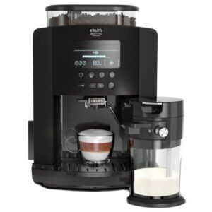 Espressor automat Krups Arabica Latte EA819N10, 1450 W, 15 bari, 1.7 L, display, accesoriu pentru lapte, Negru