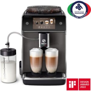 Espressor automat Saeco GranAroma Deluxe SM6682/10, 18 specialitati de cafea, ecran cu touch color 5", 6 profiluri de utilizator, 3 profiluri de gust presetate cu CoffeeMaestro,...