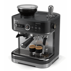 Espressor Philips Barista Brew PSA3218/10 semi-automat cu rasnita conica metalica, 15 bari, Recipient boabe de 250g, Sigiliu premium calibrat, Vas lapte Temperature Perfection,...