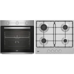 Pachet Cuptor incorporabil Beko BBSE12130XD, Electric, 71 l, Clasa A, Booster, Fan Assisted cooking, SteamShine Cleaning,Timer, Inox + Plita incorporabila Beko HIAG64223SX, Gaz,...